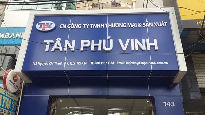 Làm bảng hiệu quảng cáo công ty bằng Alu chữ nổi