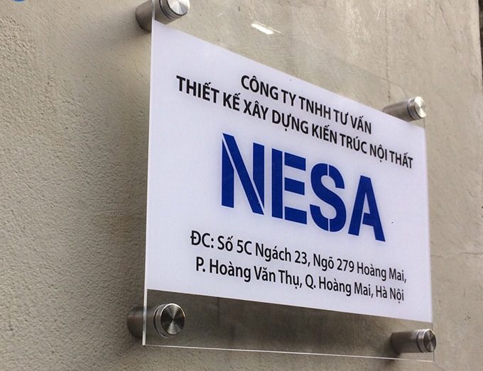 Thi công bảng hiệu công ty ở Đà Nẵng với mica
