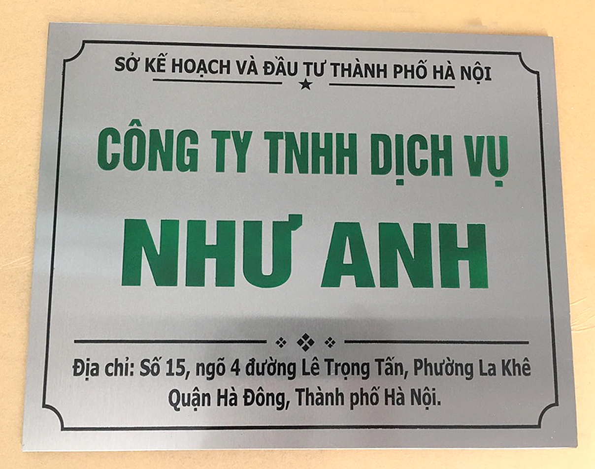 Biển hiệu công ty inox in UV