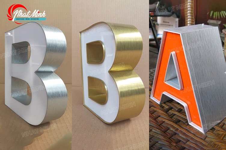Chữ mica chân gáy nhôm