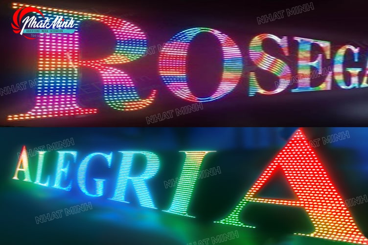 Chữ nổi gắn led full màu