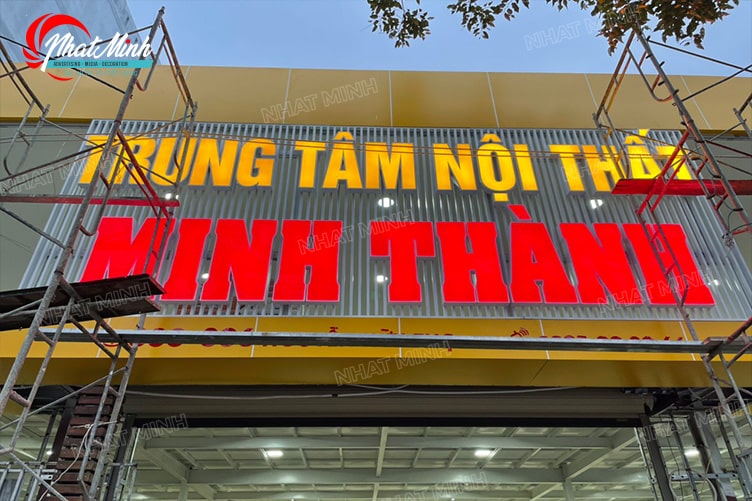Làm biển quảng cáo Đà Nẵng - Thi công trọn gói giá rẻ 183 Làm biển hiệu cửa hàng Trung tâm nội thất Minh Thành