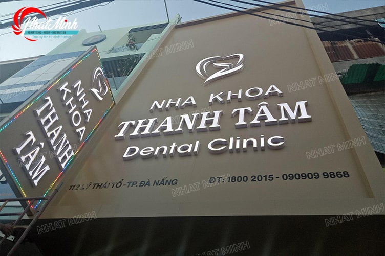 Thi công biển hiệu nha khoa Thanh Tâm