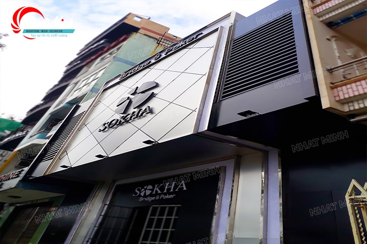 Thi Công mặt dựng biển hiệu shokha